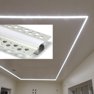 Plaster-in LED Profile - build into Walls and Ceilings